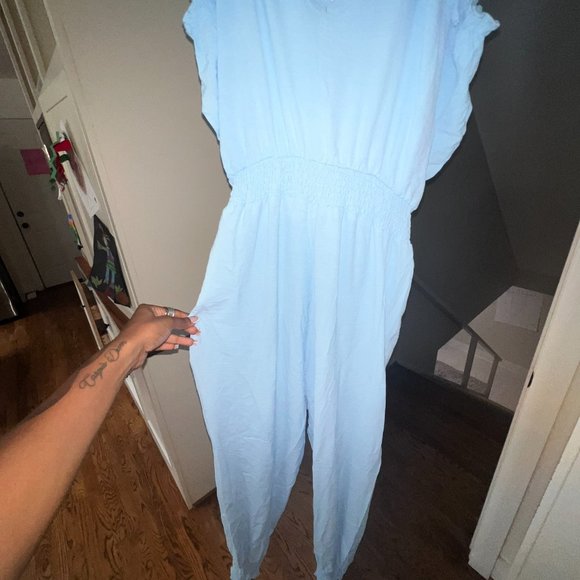 Jumpsuit Women Casual Summer Wrap V Neck Shoulder One Piece - Picture 5 of 5